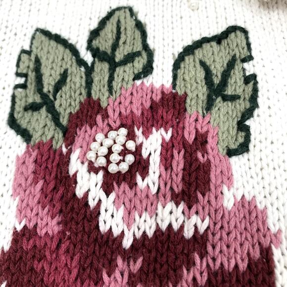 CAPACITY Embroidered Long Cardigan VTG Women M Linen/Cotton Retro Cottage Y2K - Picture 5 of 11